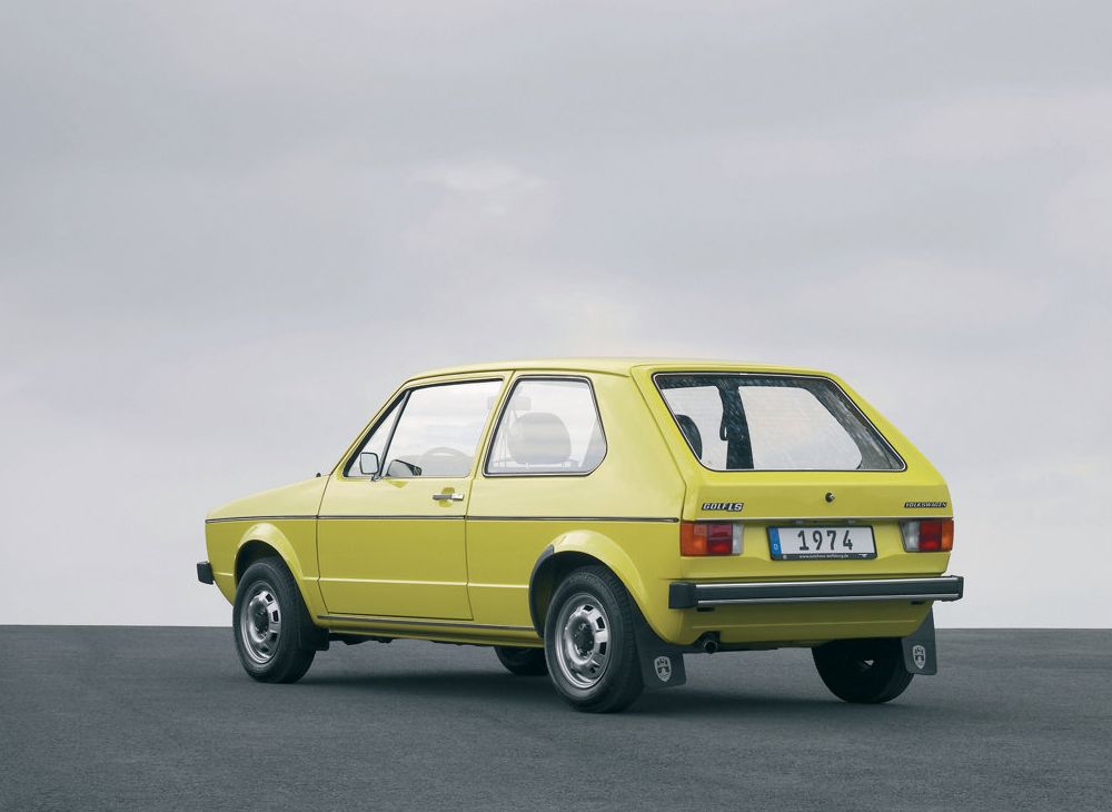 Yellow Volkswagen Golf Mk1 rear 