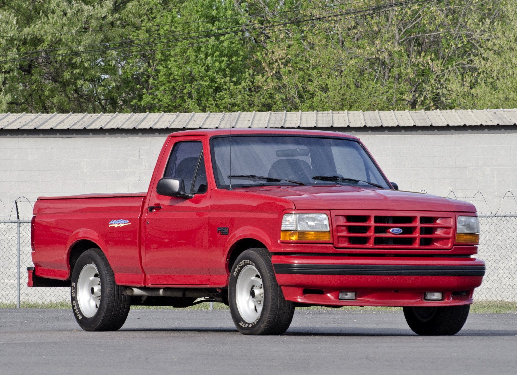 1993 Red Ford-150 Lightning Front View