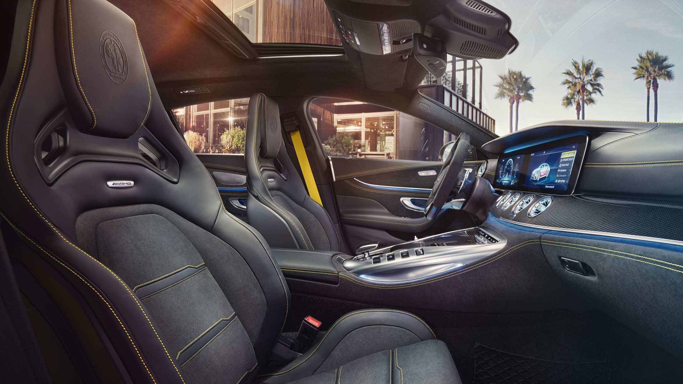The cabin of the Mercedes-AMG GT63.