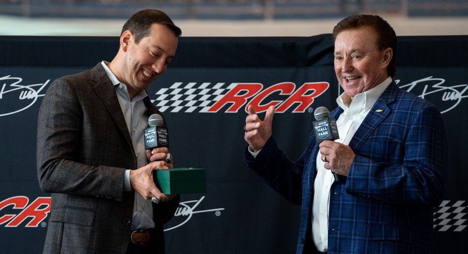 Kyle Busch With His Signing Bonus Watch At RCR Announcement
