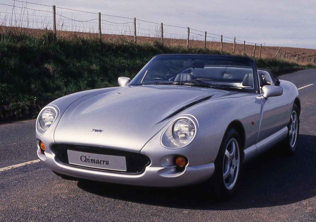 Silver 1994 TVR Chimaera 450 Convertible on the road
