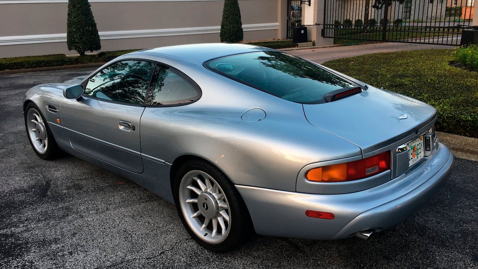 Gray 1997 Aston Martin DB7 on the driveway