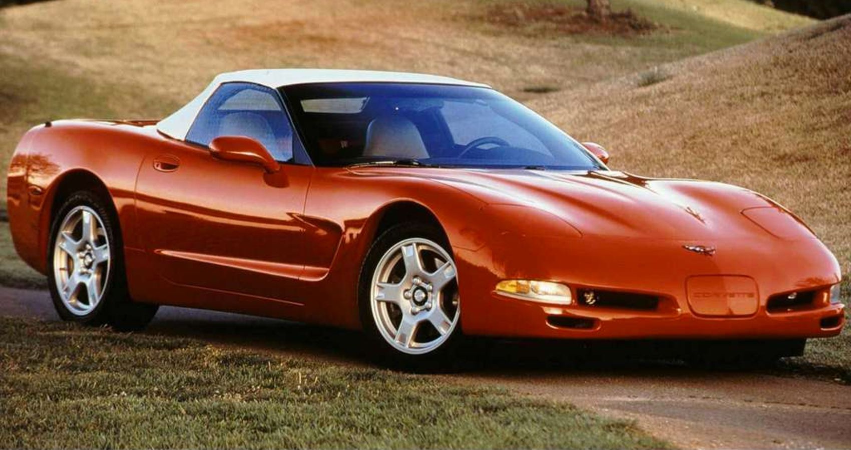 Red 1997 Chevrolet Corvette C5 front third quarter view