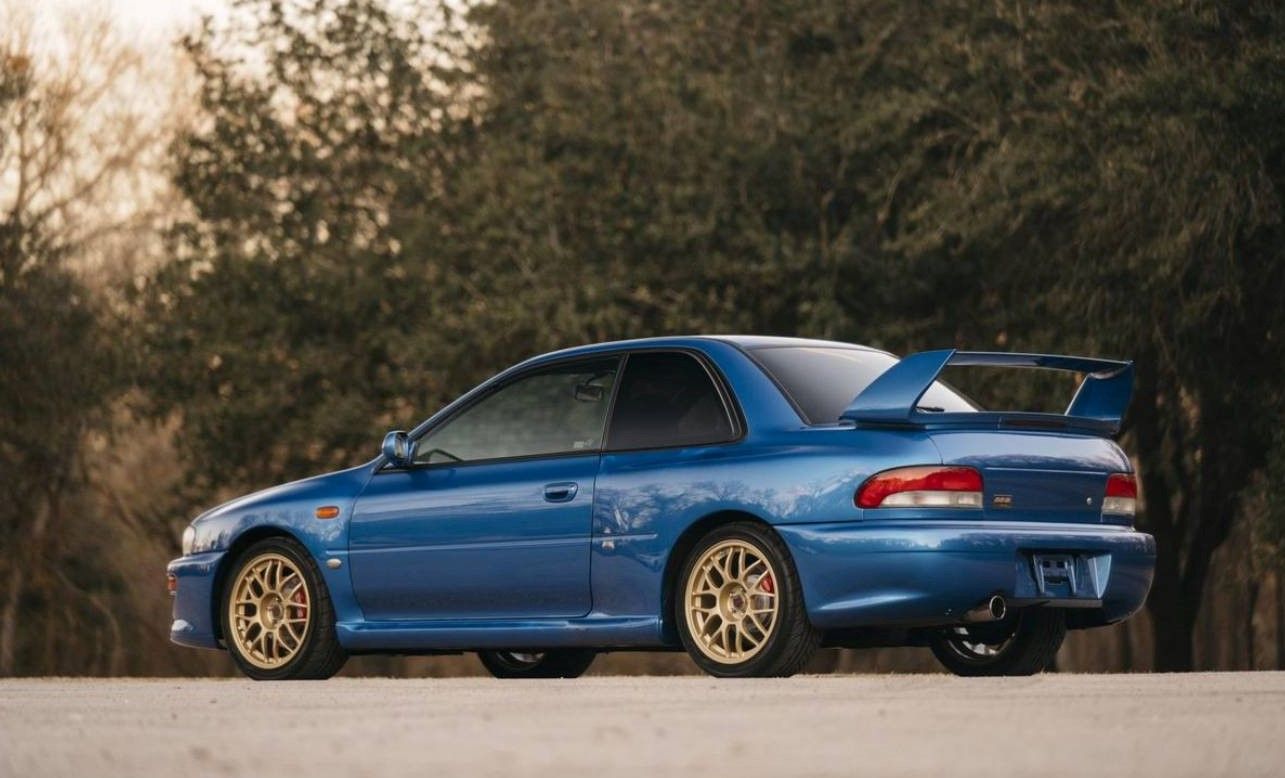 1998 Blue Subaru Impreza 22B STi rear view 