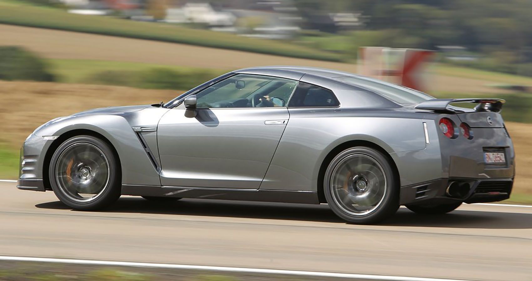Gray 2012-r35-nissan-gt-r on the track