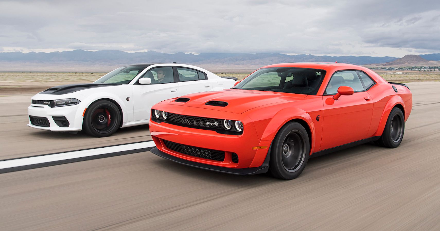 Red Challenger and White Charger