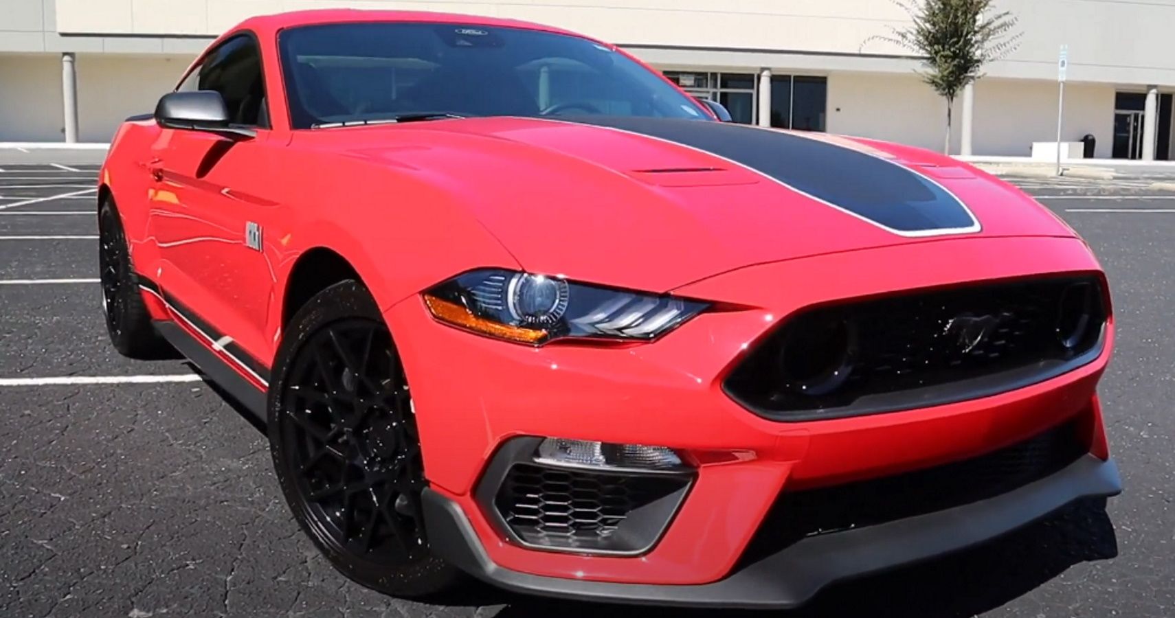 A 2022 Ford Mustang Mach 1 in Race Red
