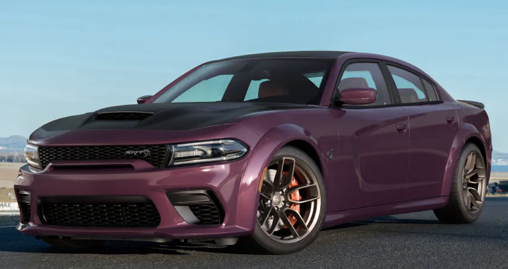 Violet 2022 Dodge Charger SRT Hellcat Redeye Widebody Jailbreak parked outdoors