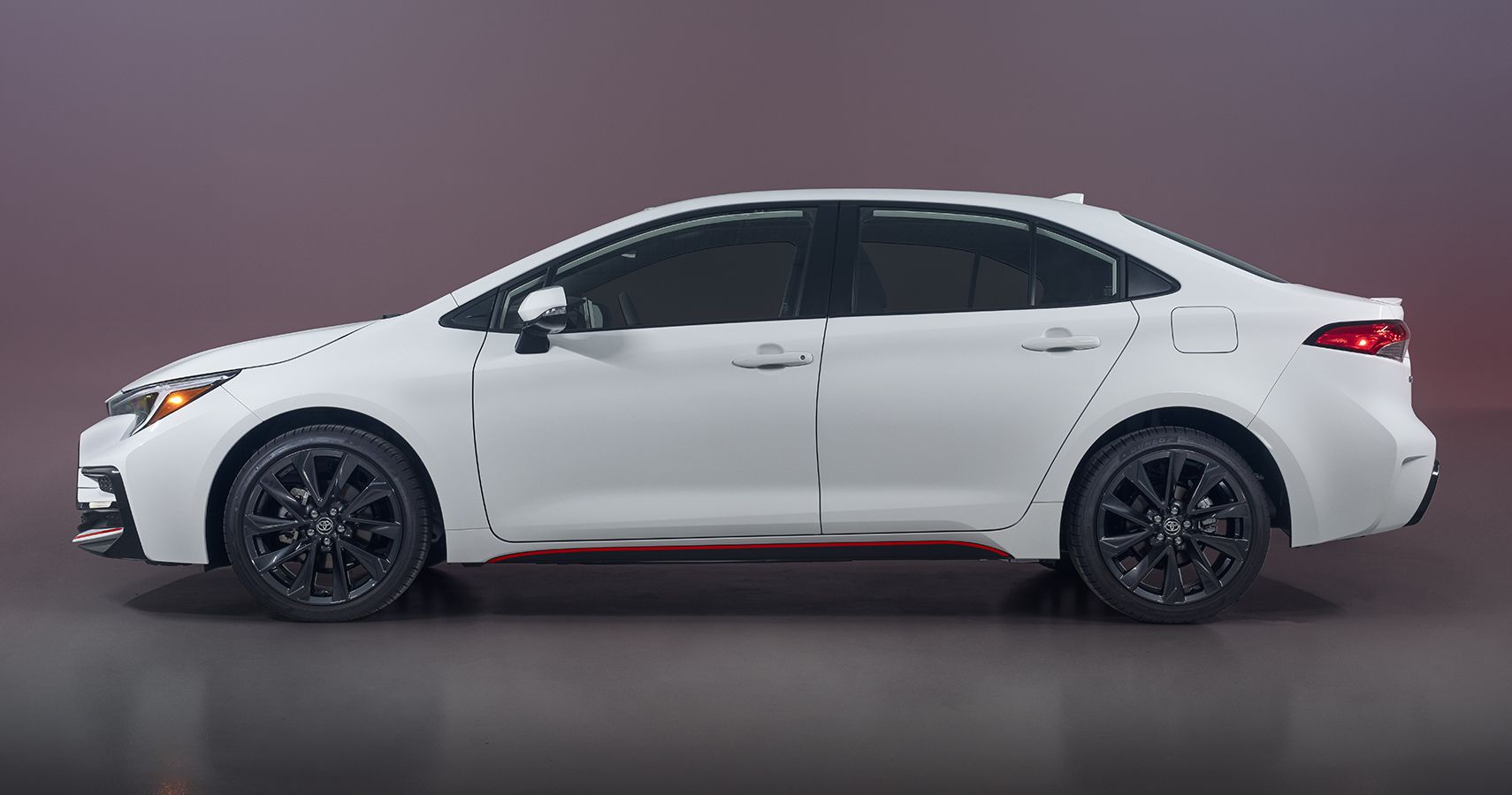 white 2023 Toyota Corolla Infrared Special Edition side profile