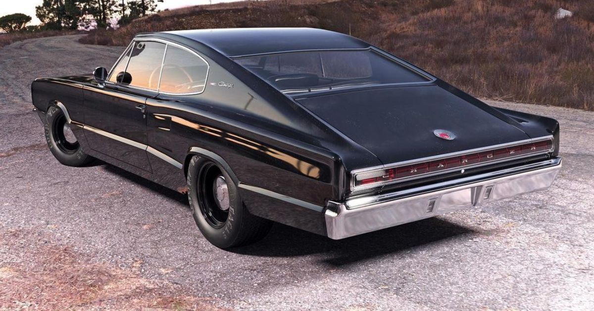 1966 Dodge Charger Render - Rear View 