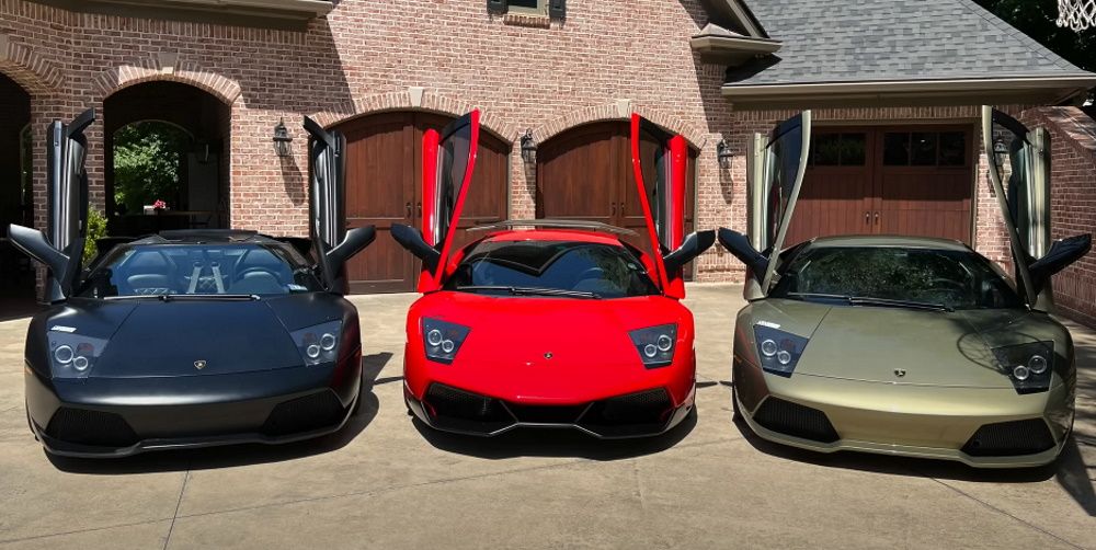 The trio of Lamborghini Murciélagos owned by Ed Bolian