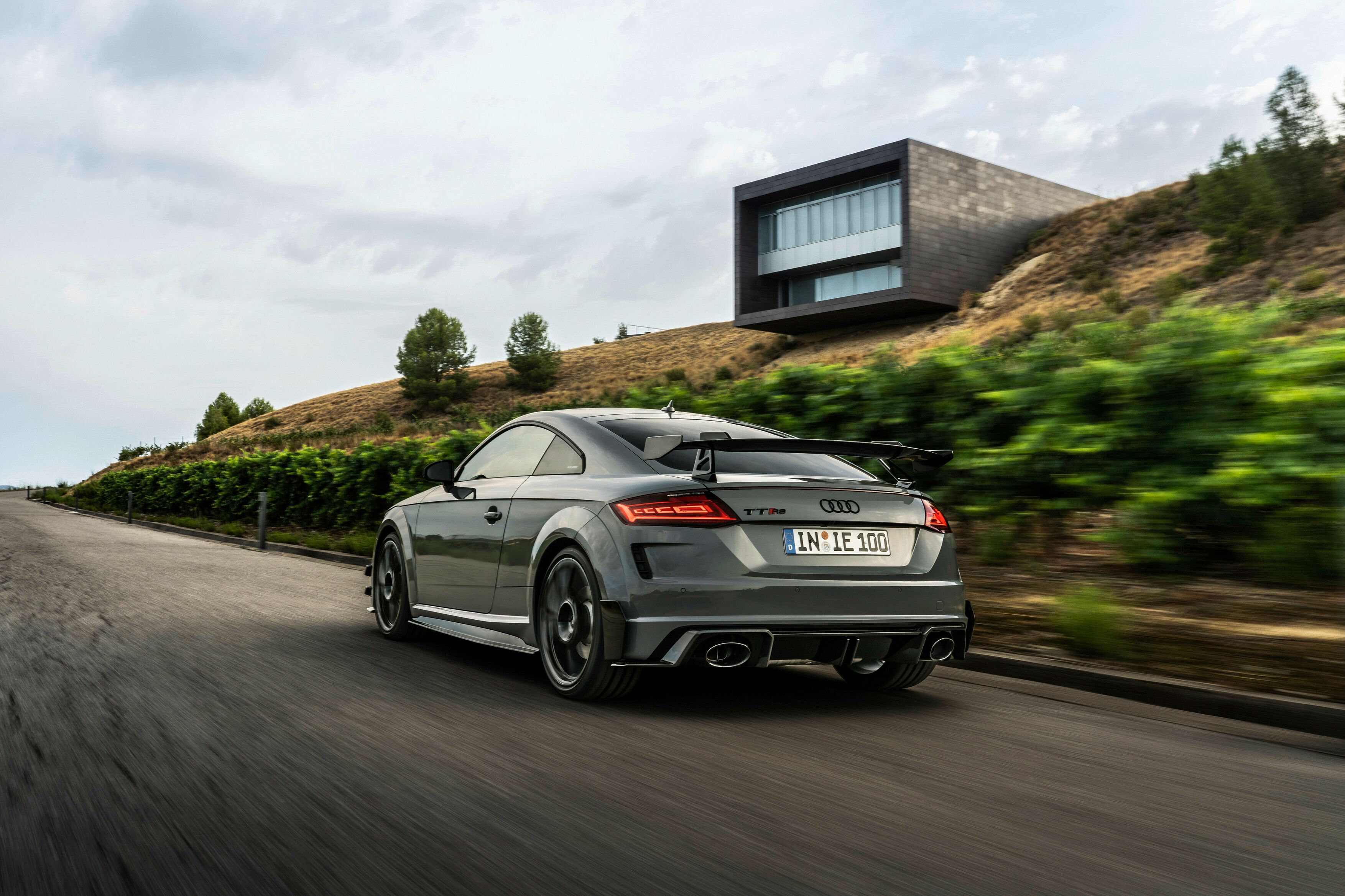 Audi TT RS Iconic Edition Rear Quarter View Driving