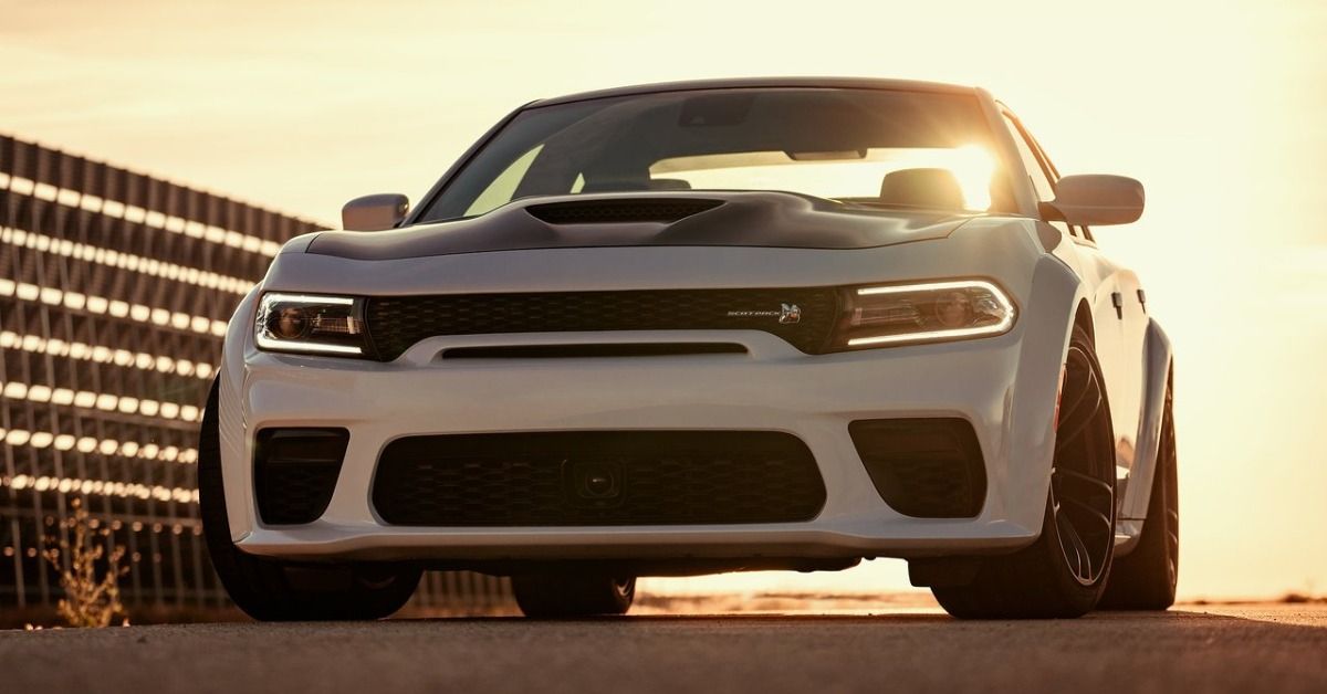The 2020 Dodge Charger Scat Pack Widebody in the sunset. 