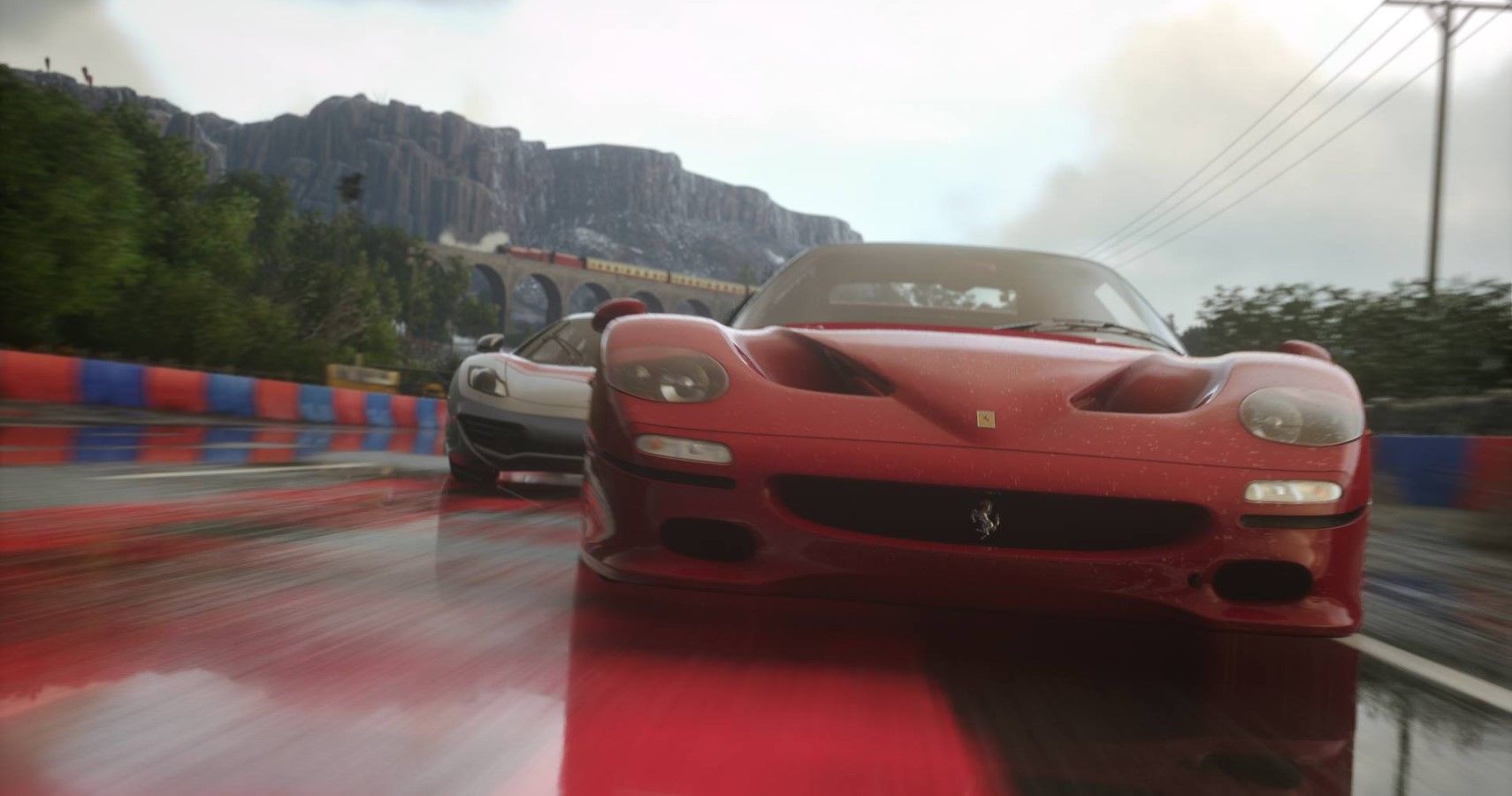 DriveClub in-game action scene with Ferrari