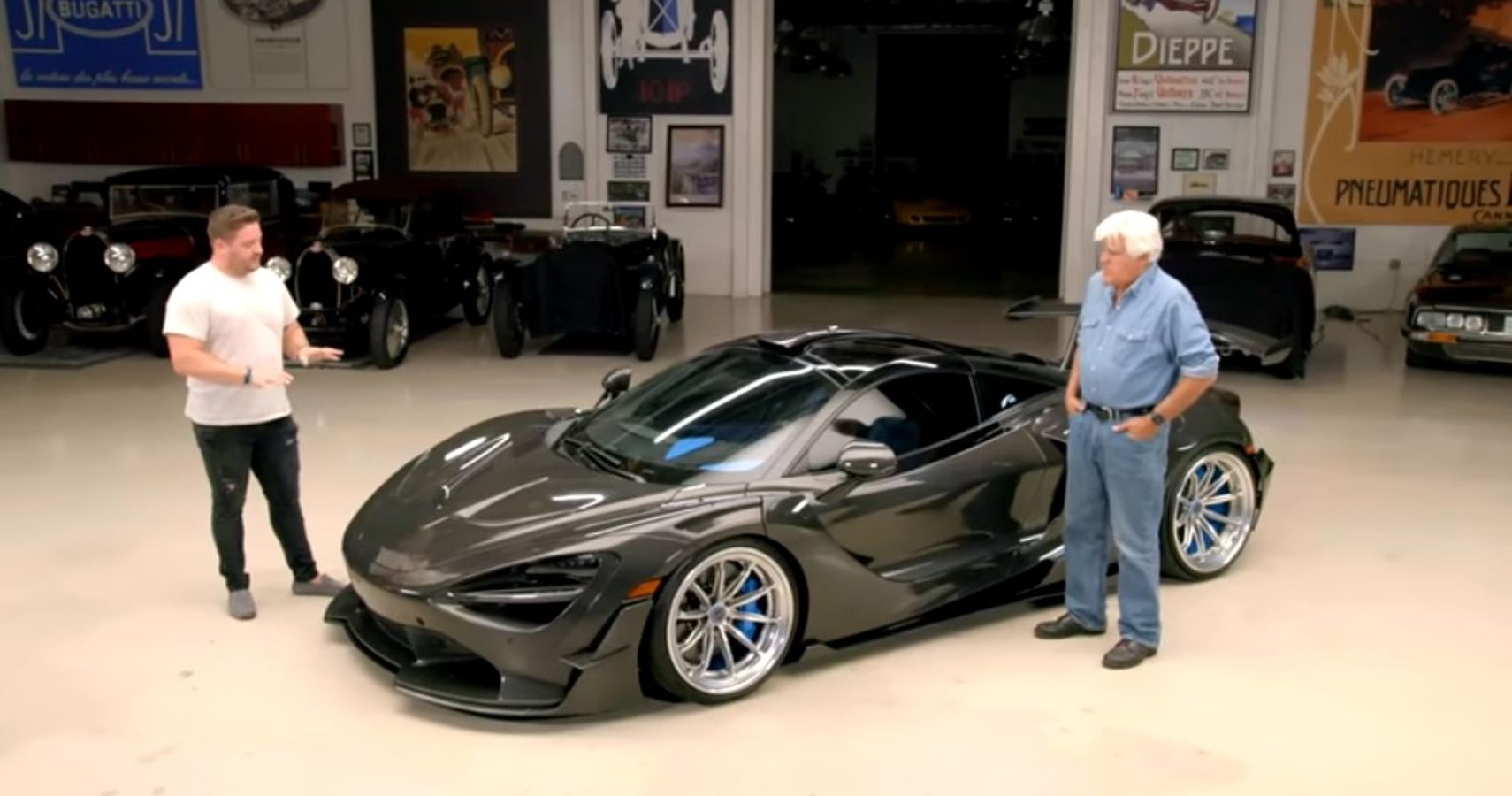 Jay Leno's Garage YouTube Channel 1016 Industries Modified McLaren 720S Side view with Jay and Peter Northropp