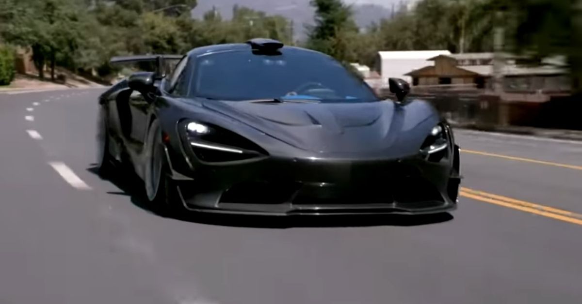 Jay Leno's Garage YouTube Channel 1016 Industries Modified McLaren 720S front view driving