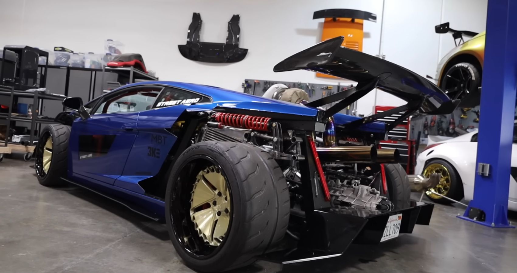 Lamborghini Gallardo Modified With A 2JZ Rear Three-Quarter View