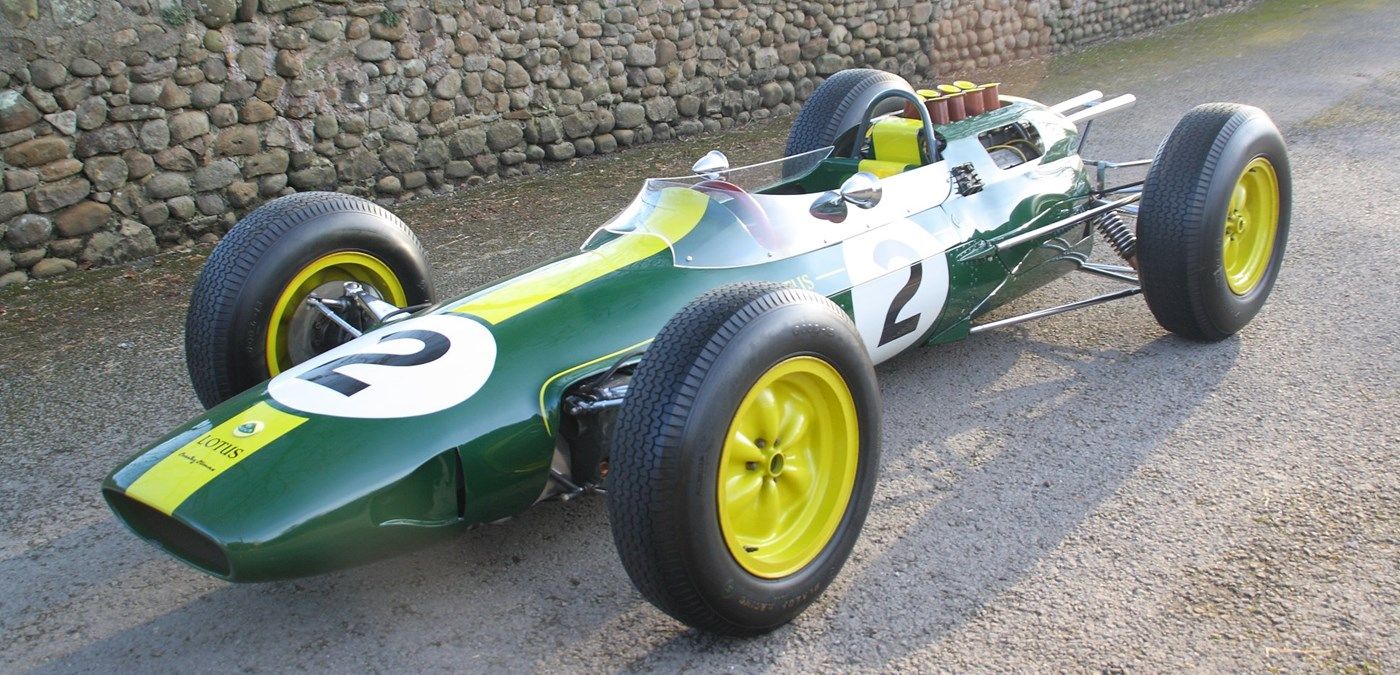 Green Lotus 25 on the track