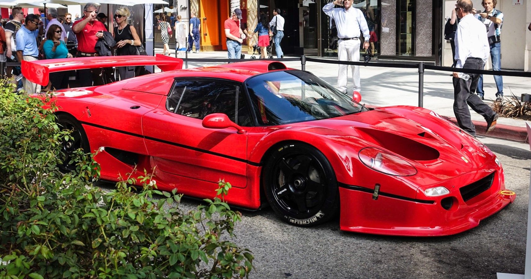 Ferrari F50 GT in red side view