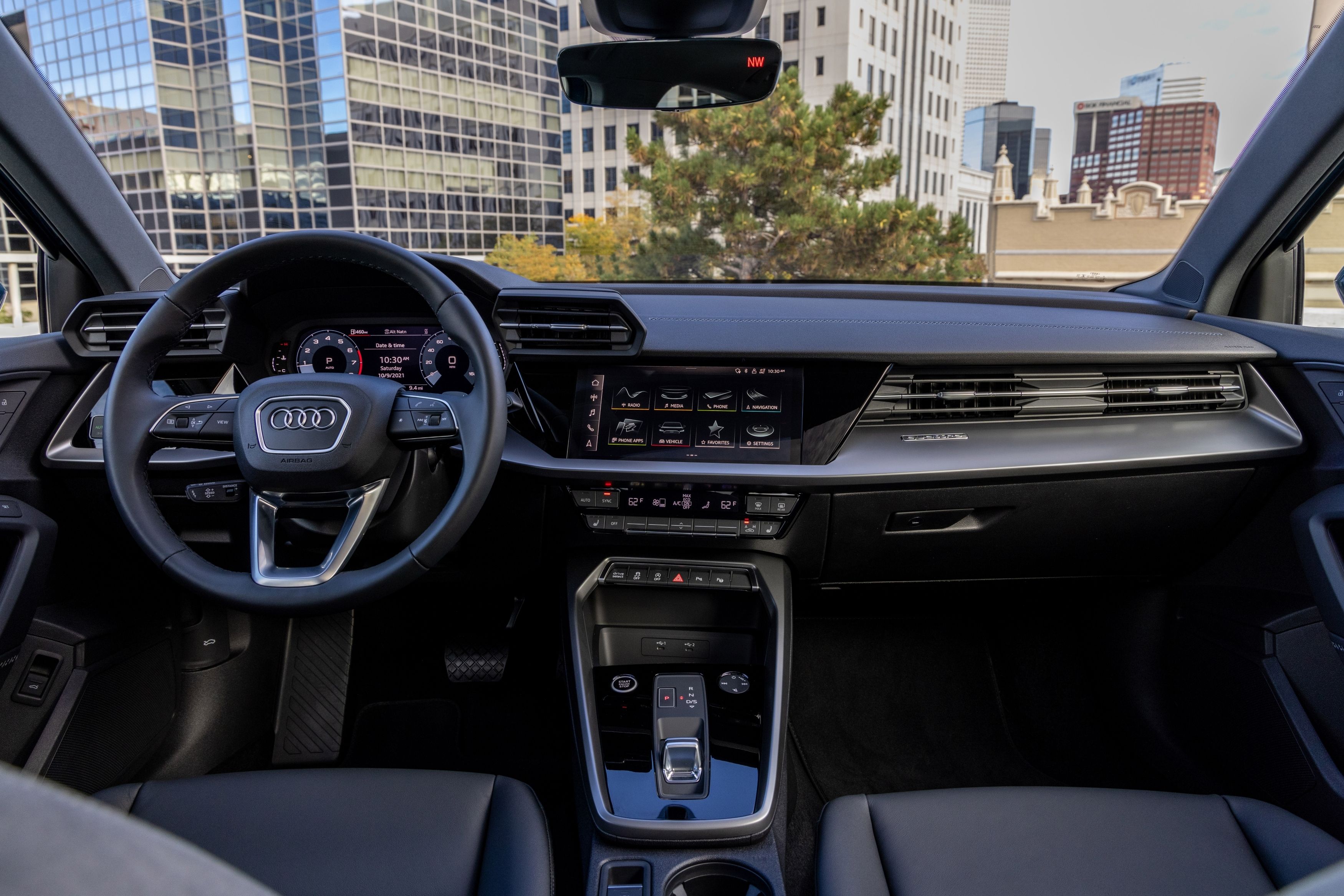 The interior of the 2022 Audi A3. 