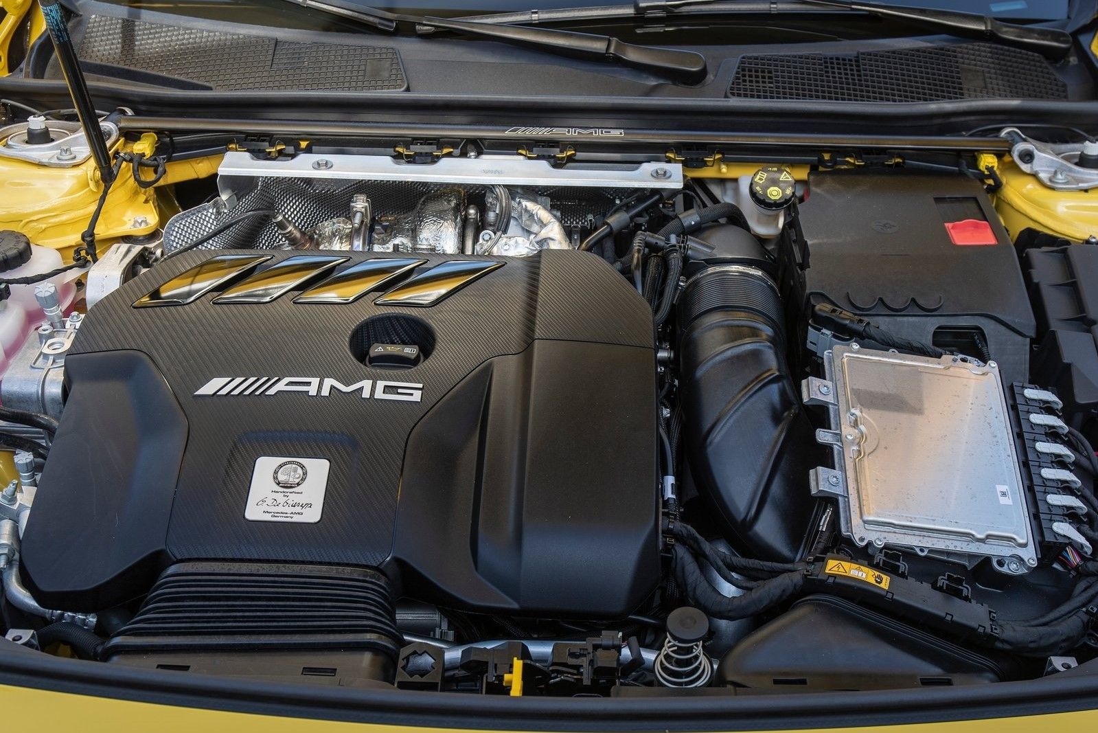 Mercedes AMG A45 S engine closeup