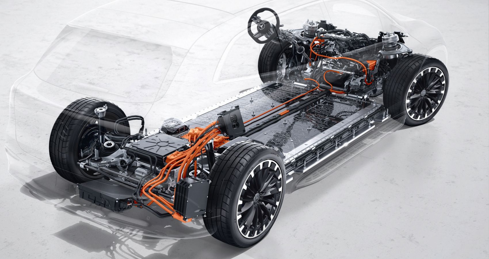 Mercedes-EQS Chassis With Electric Unit