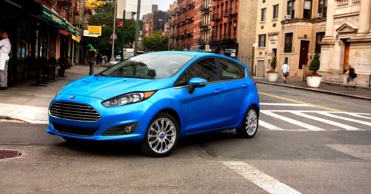 The 2018 Ford Fiesta ST in the city. 