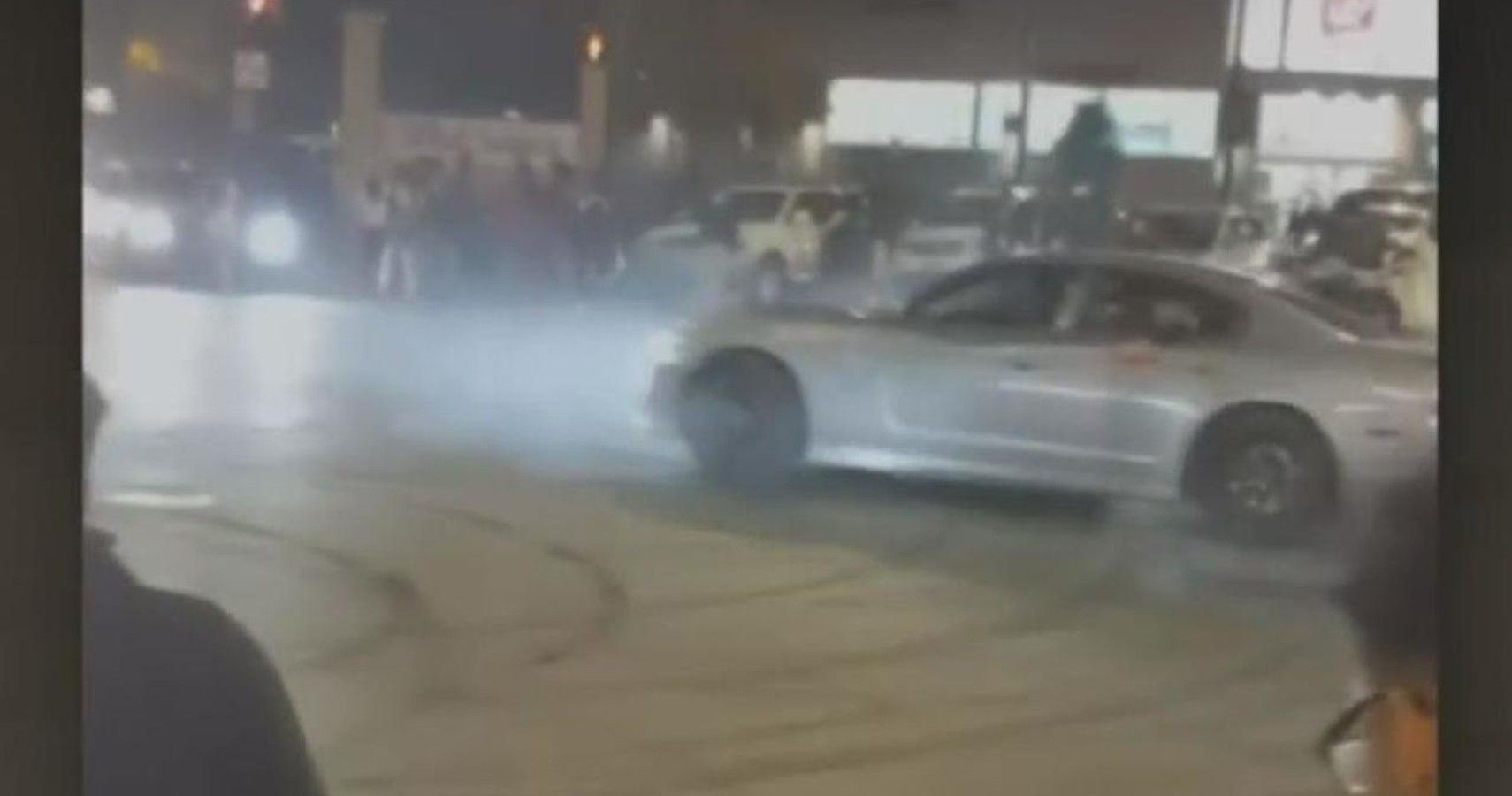 Dodge Charger drifting in street