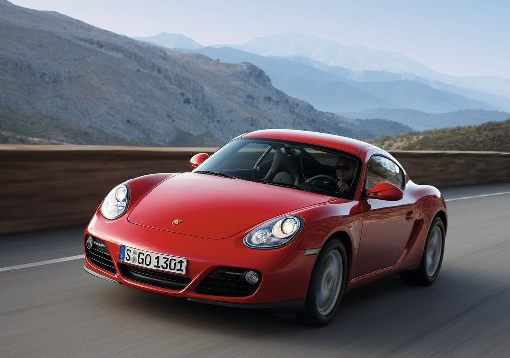 2009 Porsche Cayman, Red, In Action