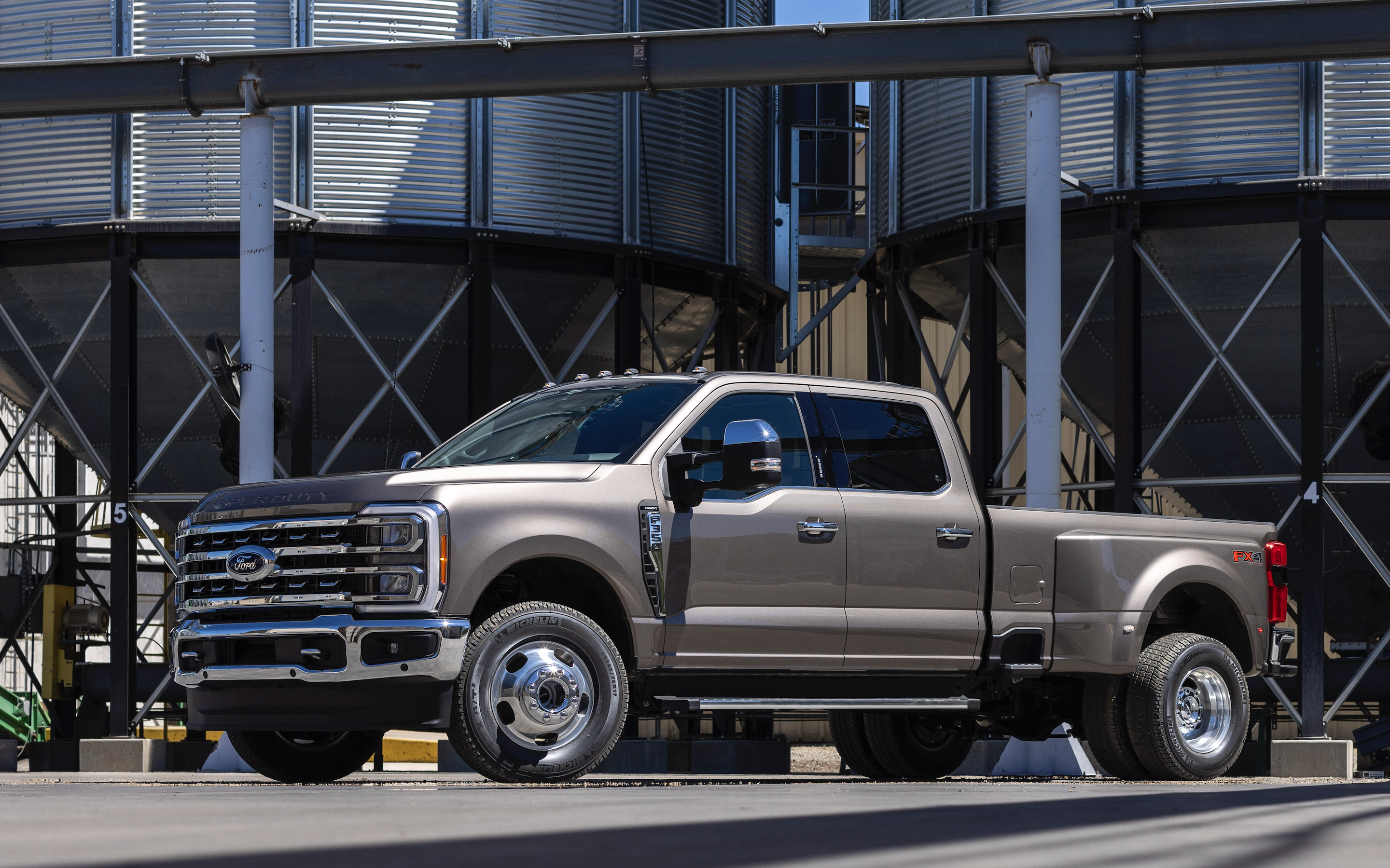 2023 Brown Ford Super Duty F-350 Lariat Showing Off Its Massive Size