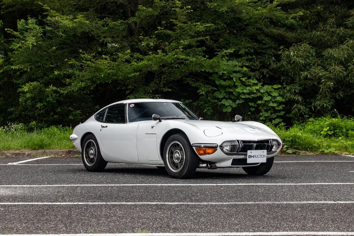 White Toyota 2000GT on the parking lot