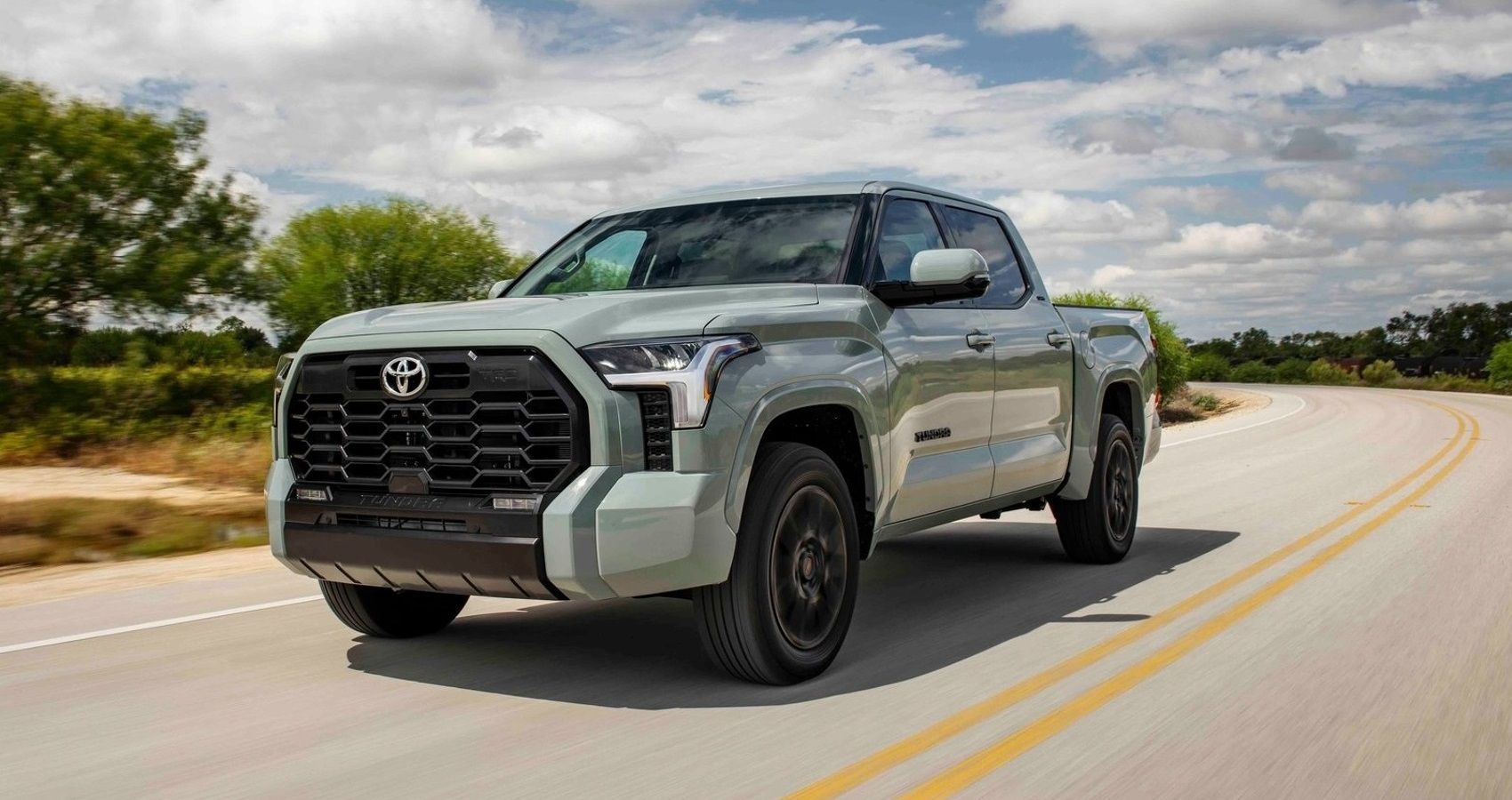 Toyota Tundra 2022 Grey on the road
