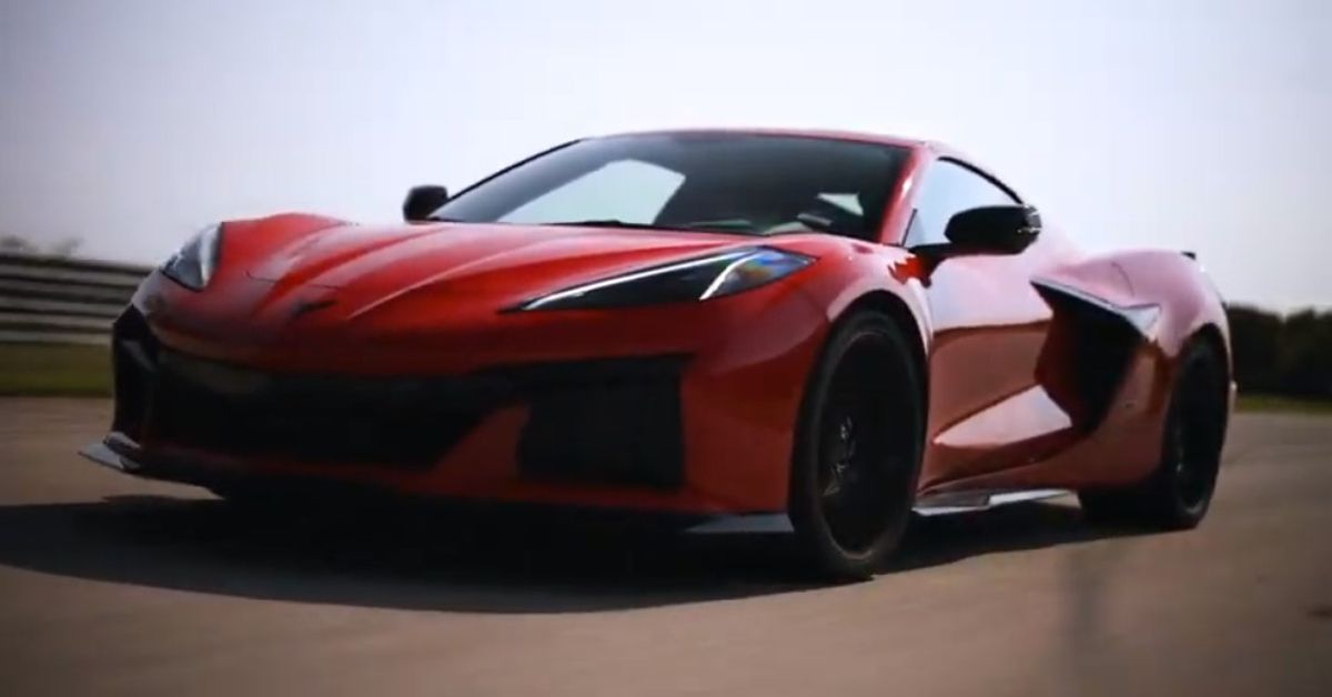 Savagegeese YouTube Channel C8 Corvette Z06 red front side view