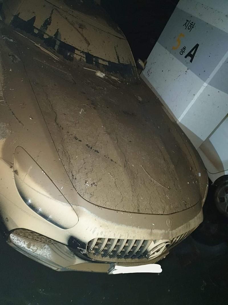 Flood Damaged Mercedes-Benz In Seoul, South Korea