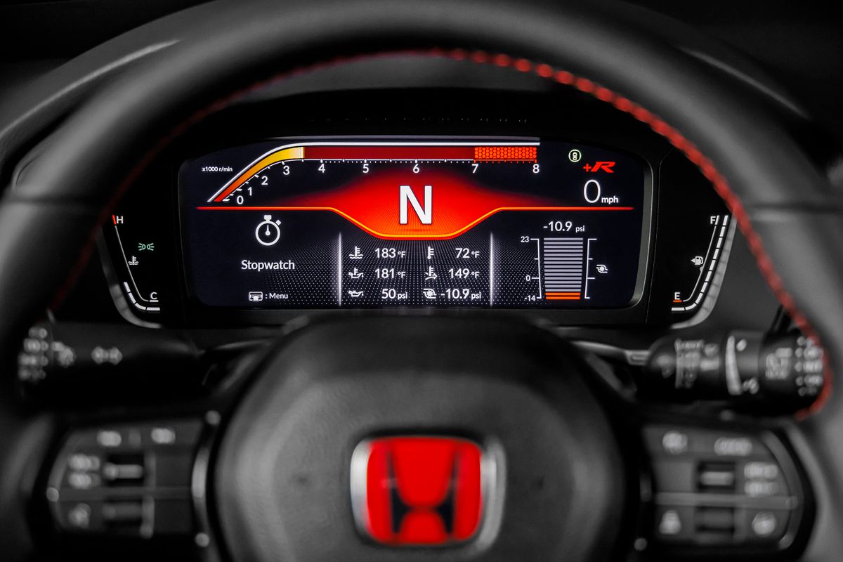 Red 2023 Honda Civic Type R Instrument Cluster