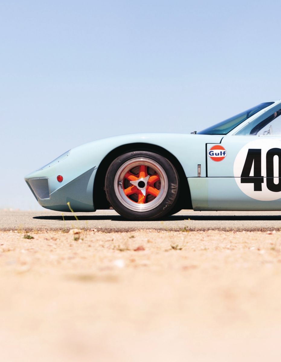 The front end of the 1968 Ford GT40 Le Mans movie car.
