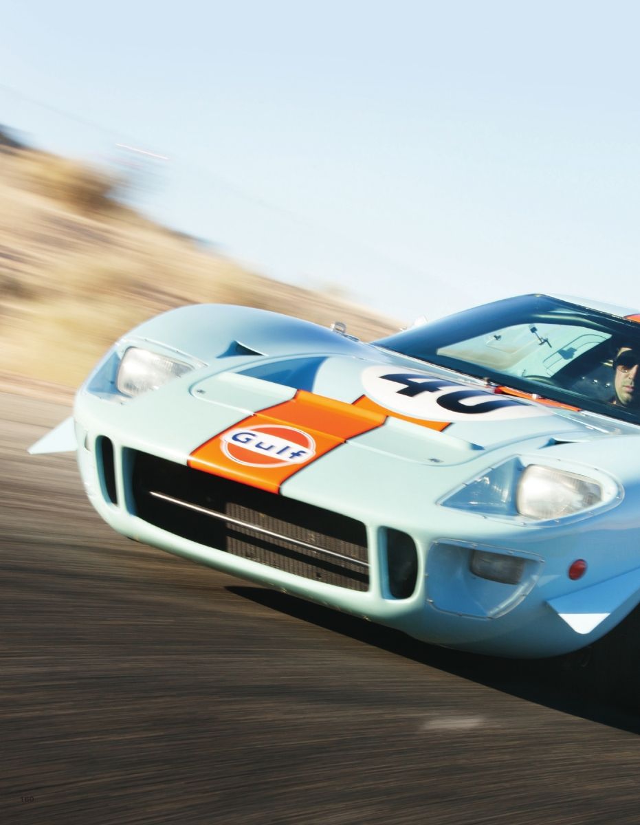 The 1968 Ford GT40 Le Mans movie car on the road. 