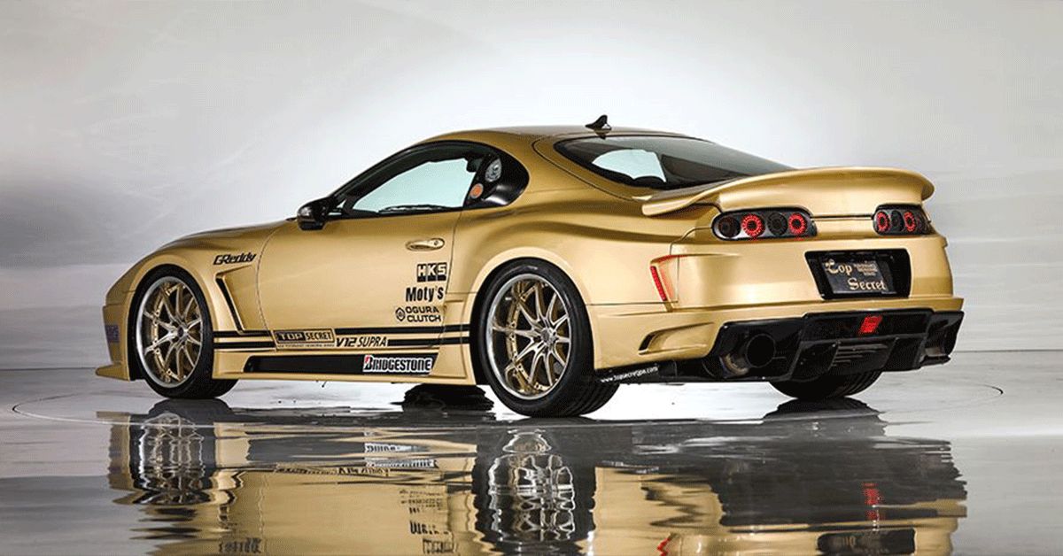 2007-Top-Secret-Twin-Turbo-V12-Toyota-Supra-(MK4)---1000-Hp-(Gold)--Rear