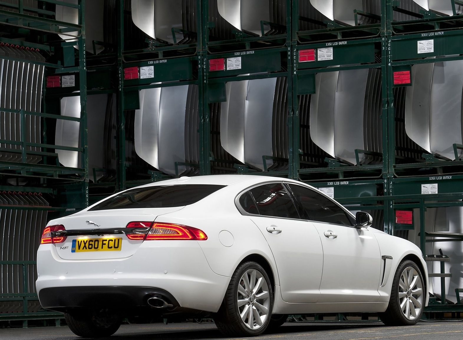 2012 Jaguar XF White Rear Parked