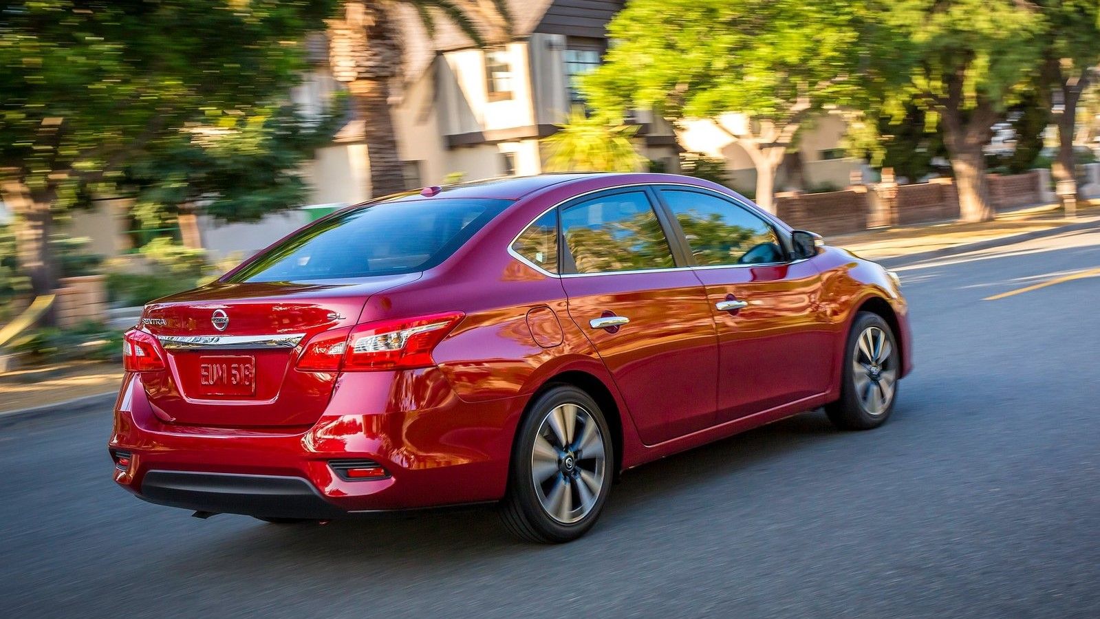 Red 2016 Nissan Sentra On The Move