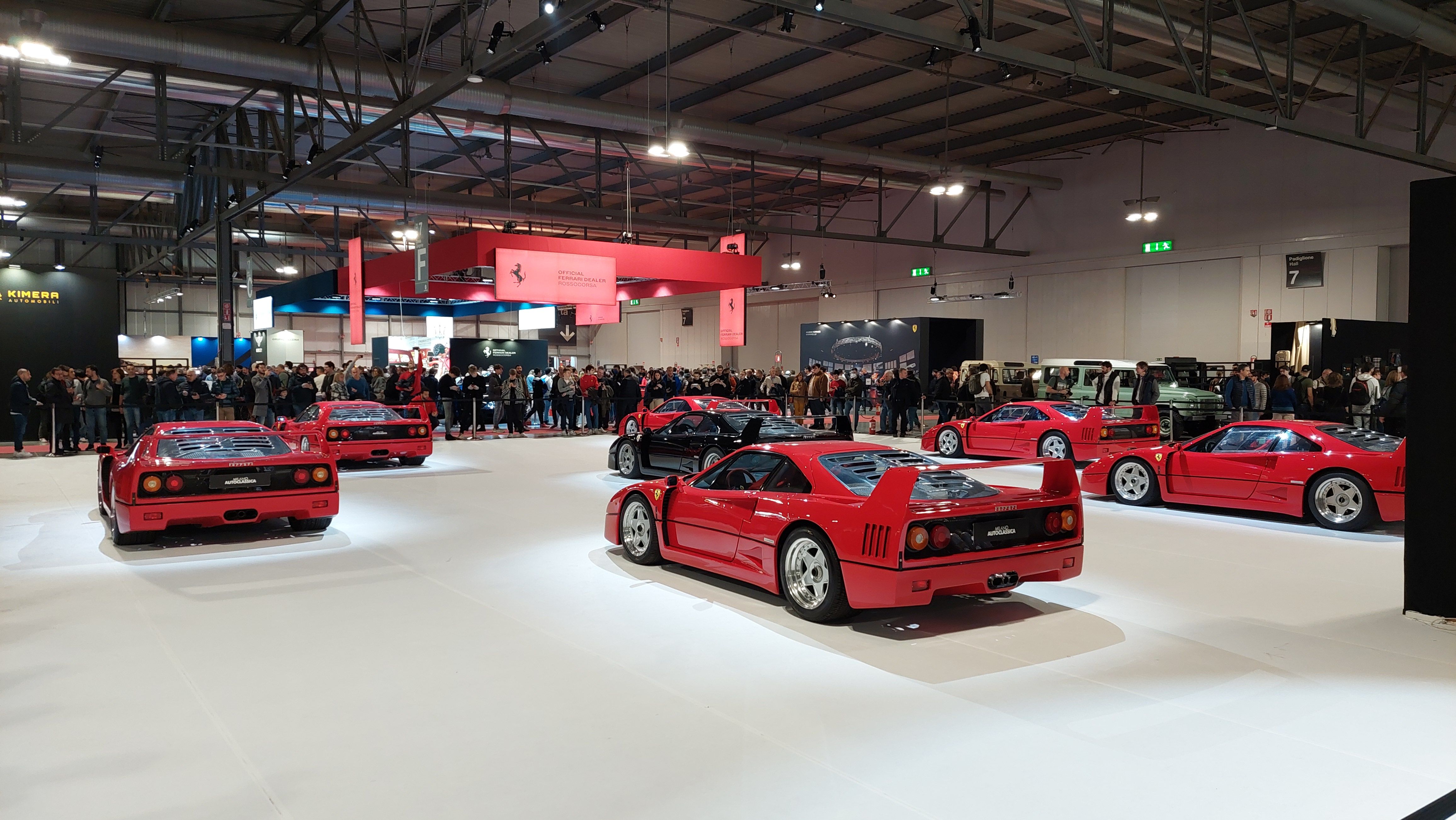 Array of Ferrari F40s at Milano Autoclassica