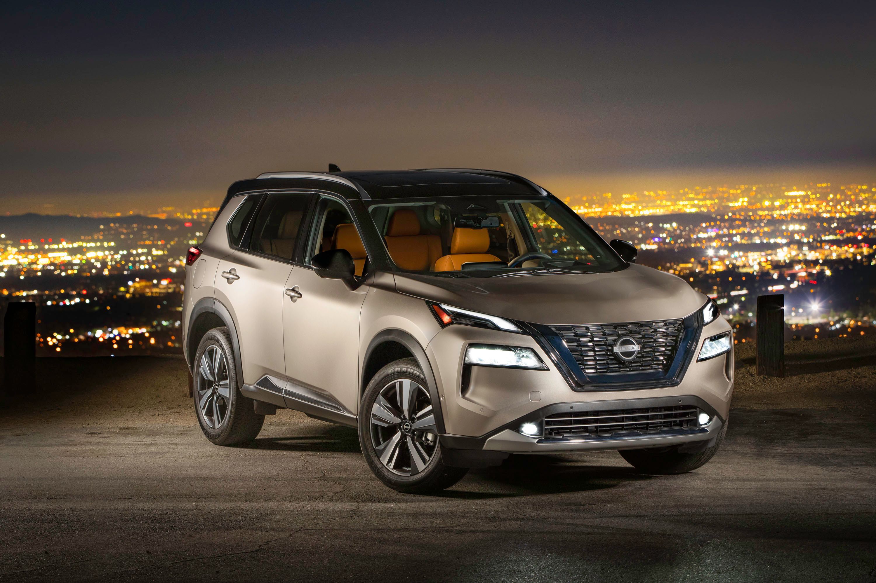 The 2022 Nissan Rogue parked by the road. 