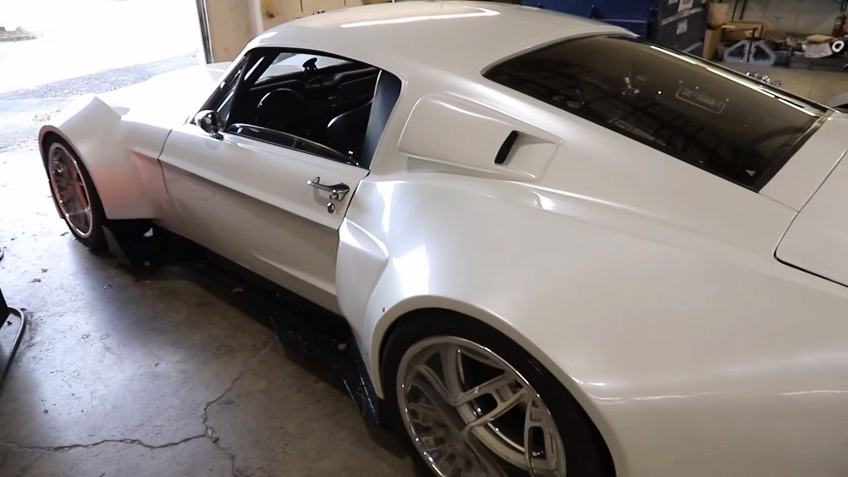 '67 Widebody Mid-engine Ford Mustang, rear, closeup