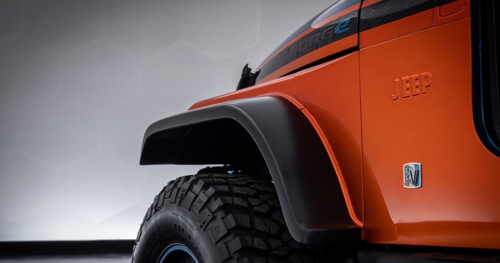 Jeep CJ Surge Concept front fender close-up view