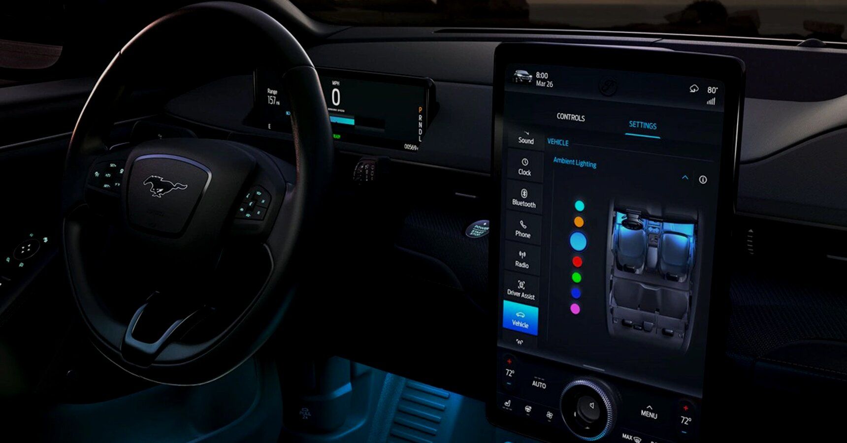 Interiors Of A Ford Car Displaying SYNC Features