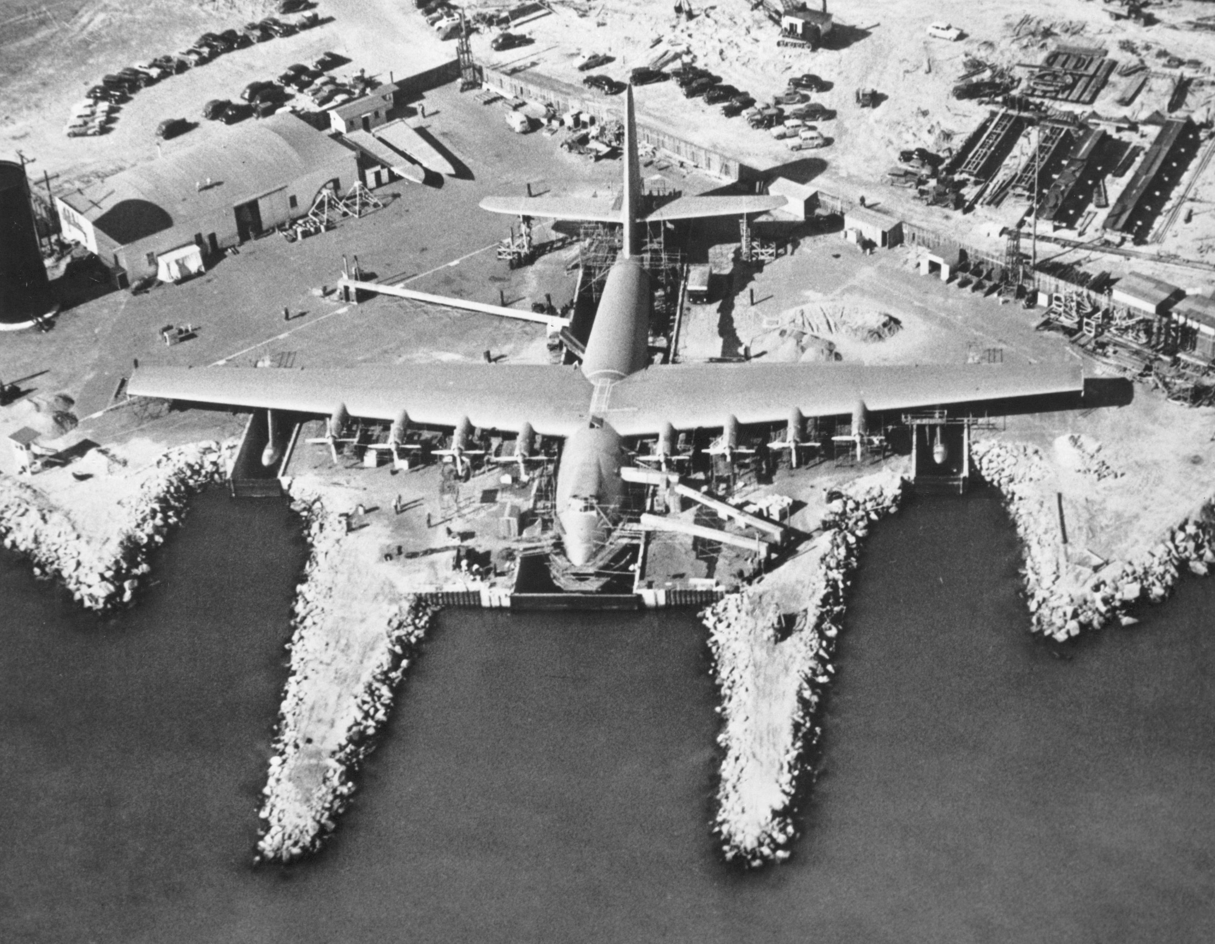 The Spruce Goose Berthed In Its Pier