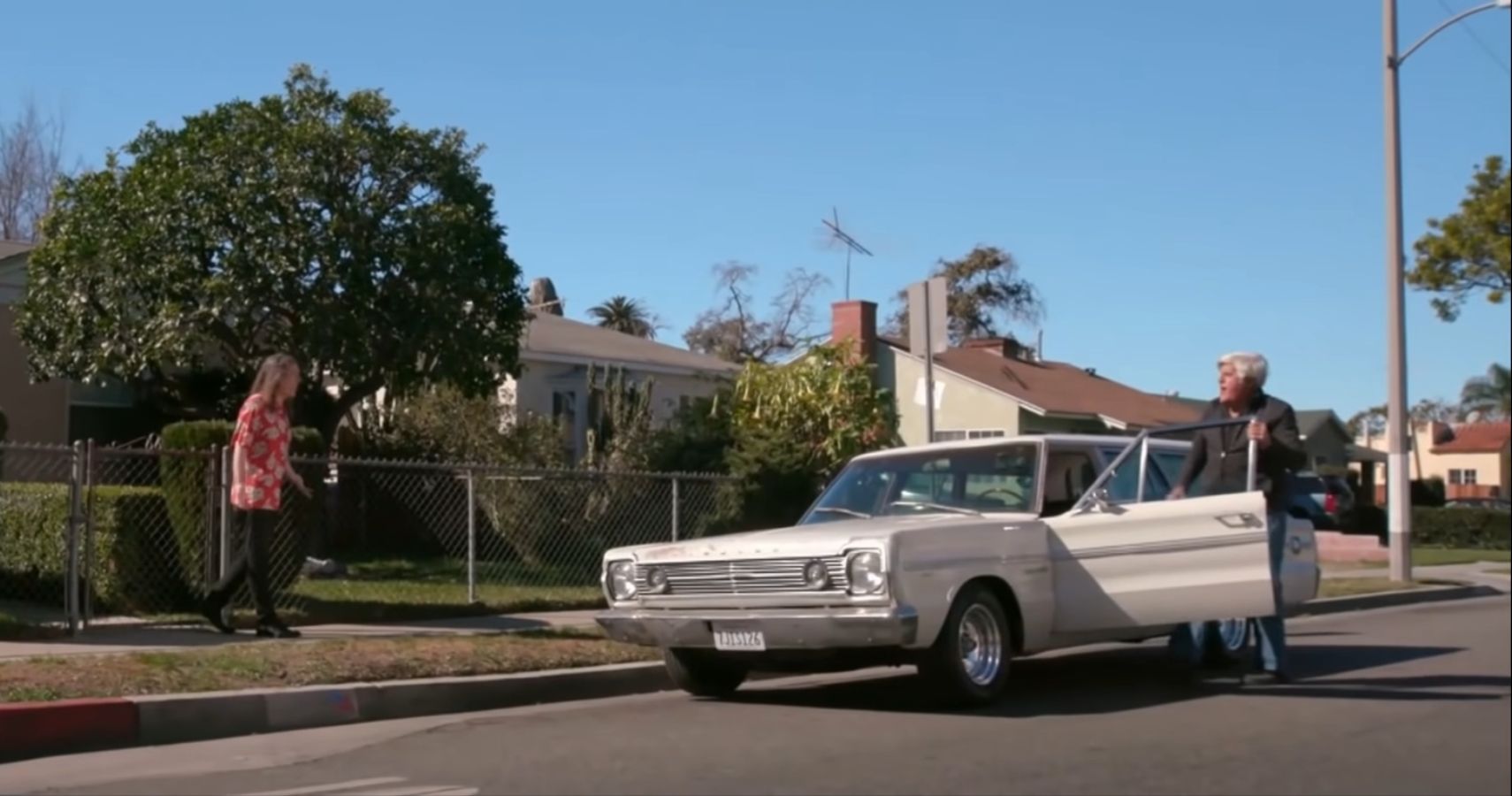 Jay Leno With Weird Al Next To 1966 Belvedere