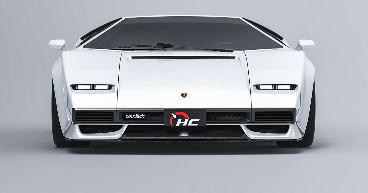 Lamborghini Countach Render Front End profile view