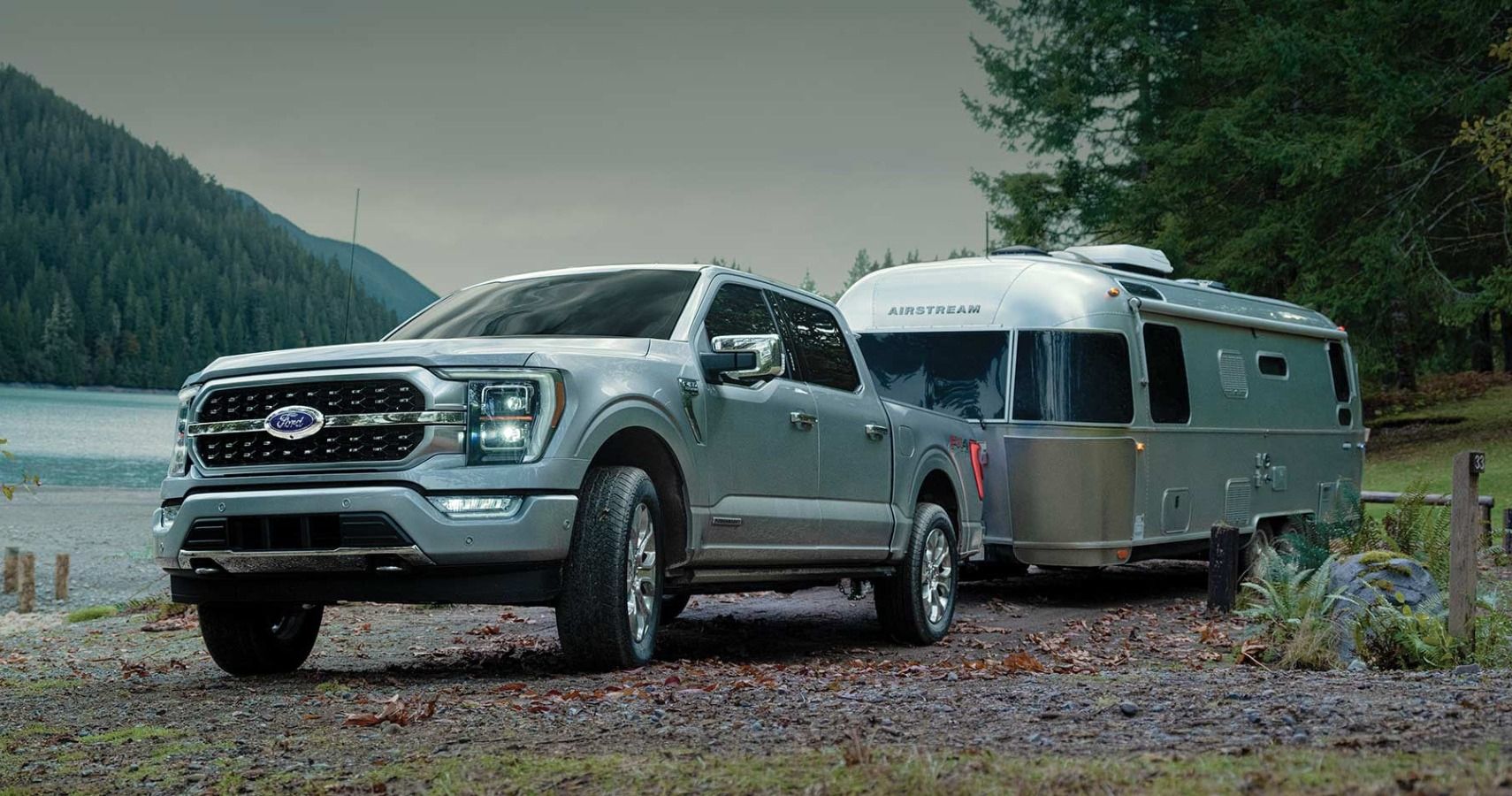 The 2023 Ford F-150 Platinum off-road. 