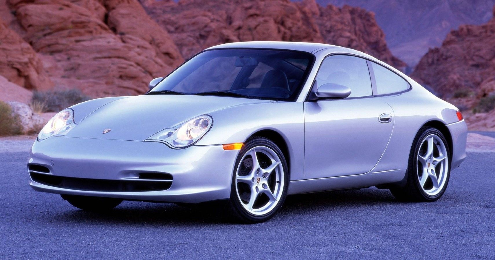 Silver 1997 Porsche 911 Carrera 996 In The Hills